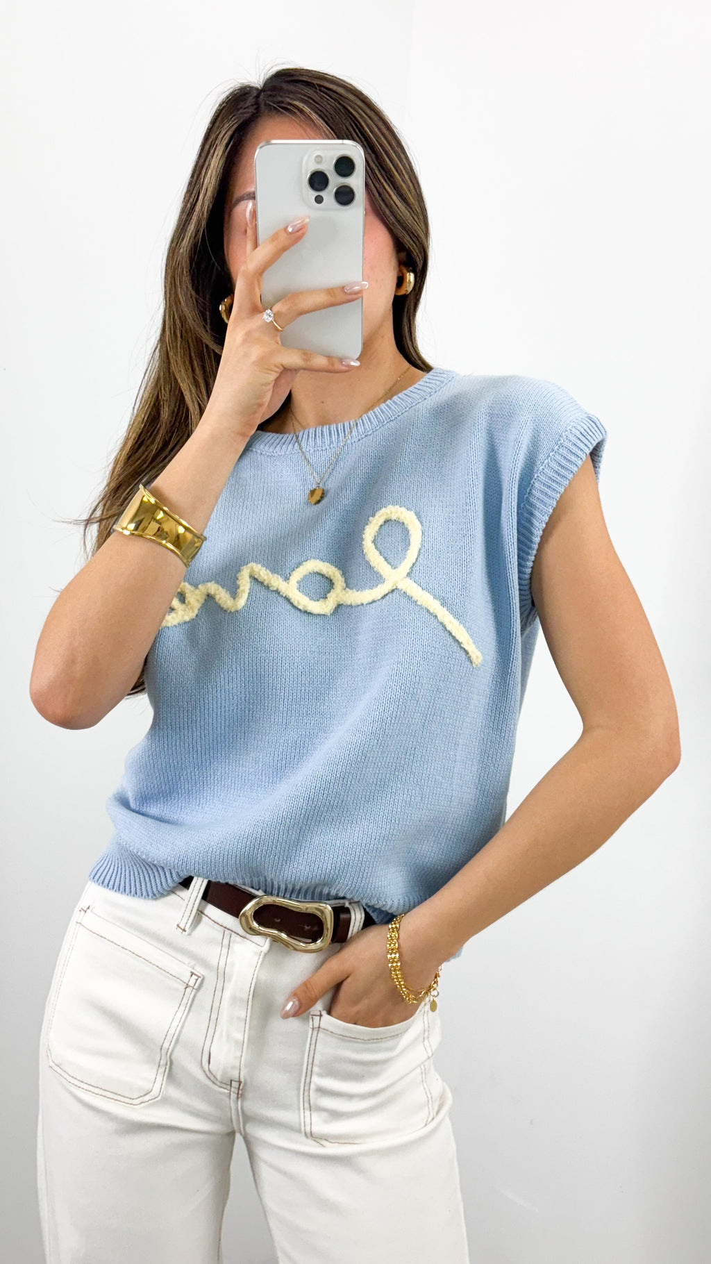 LOVE KNIT TEE - BLUE