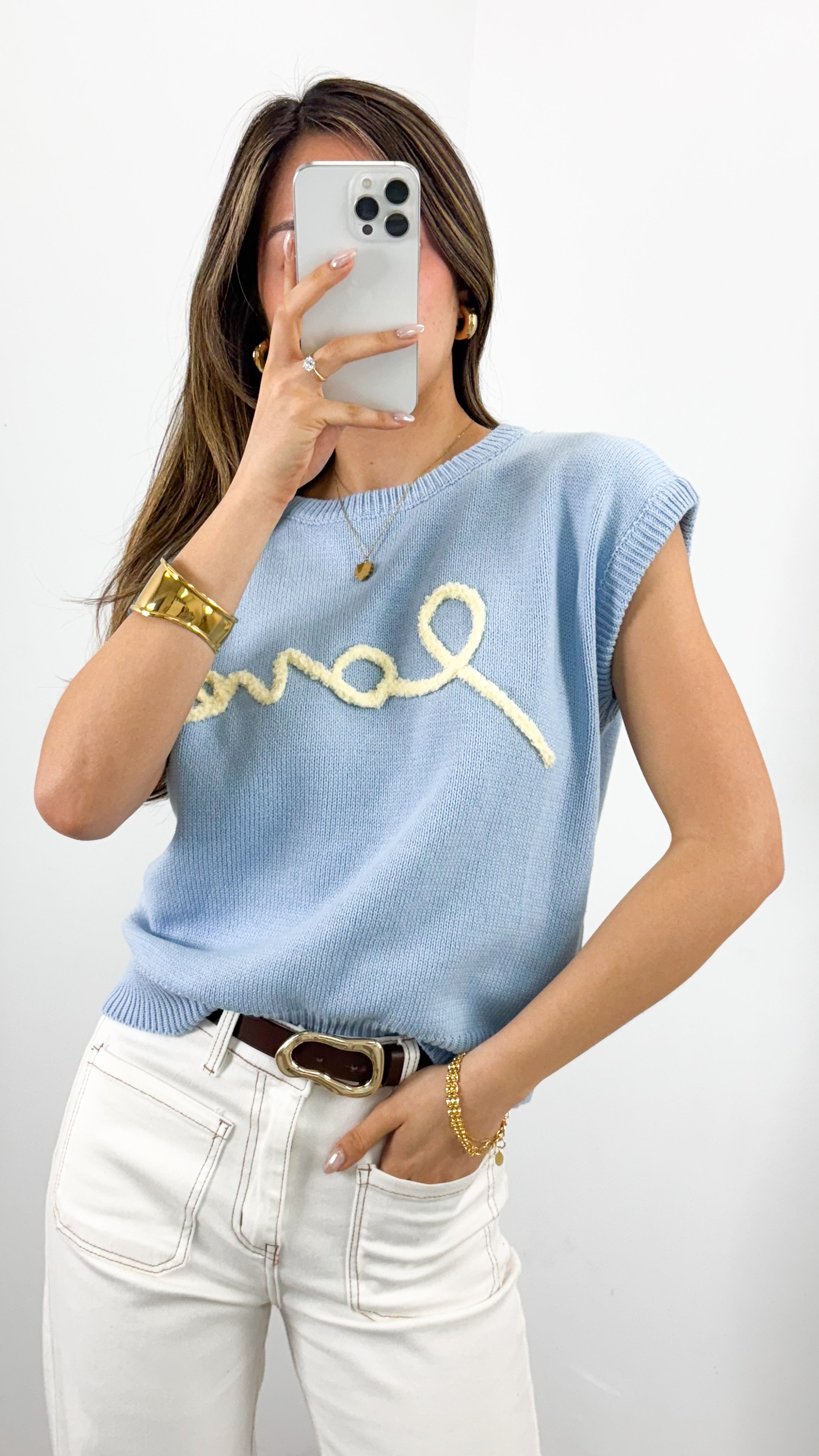 LOVE KNIT TEE - BLUE