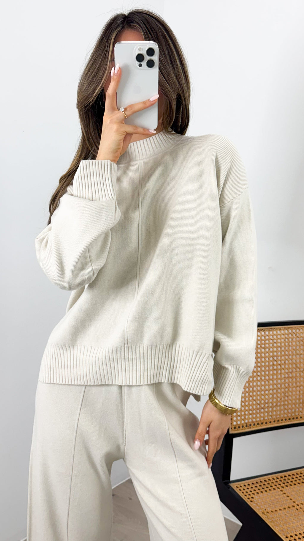 DELTA KNIT TOP - BONE
