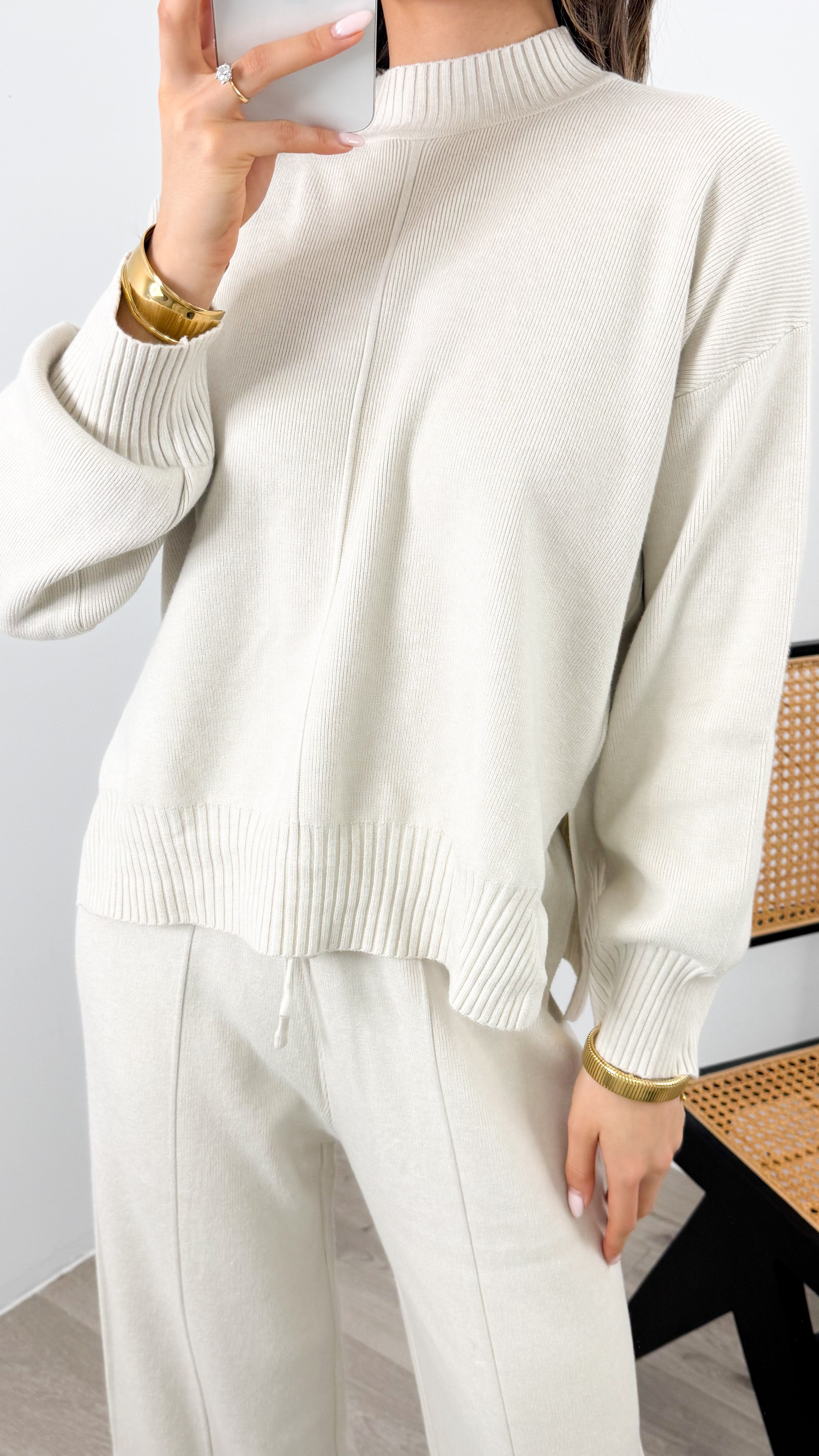 DELTA KNIT TOP - BONE