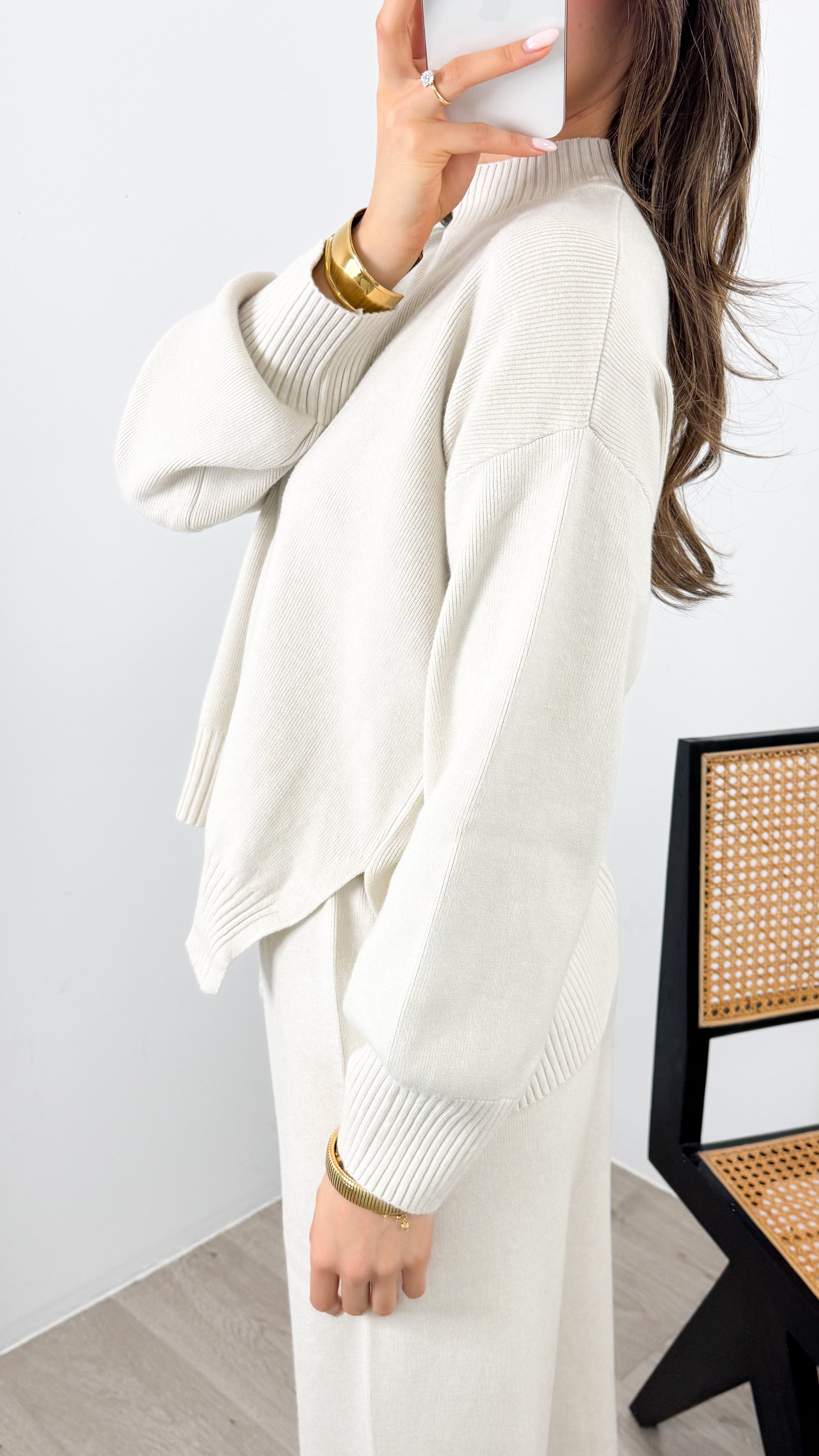 DELTA KNIT TOP - BONE